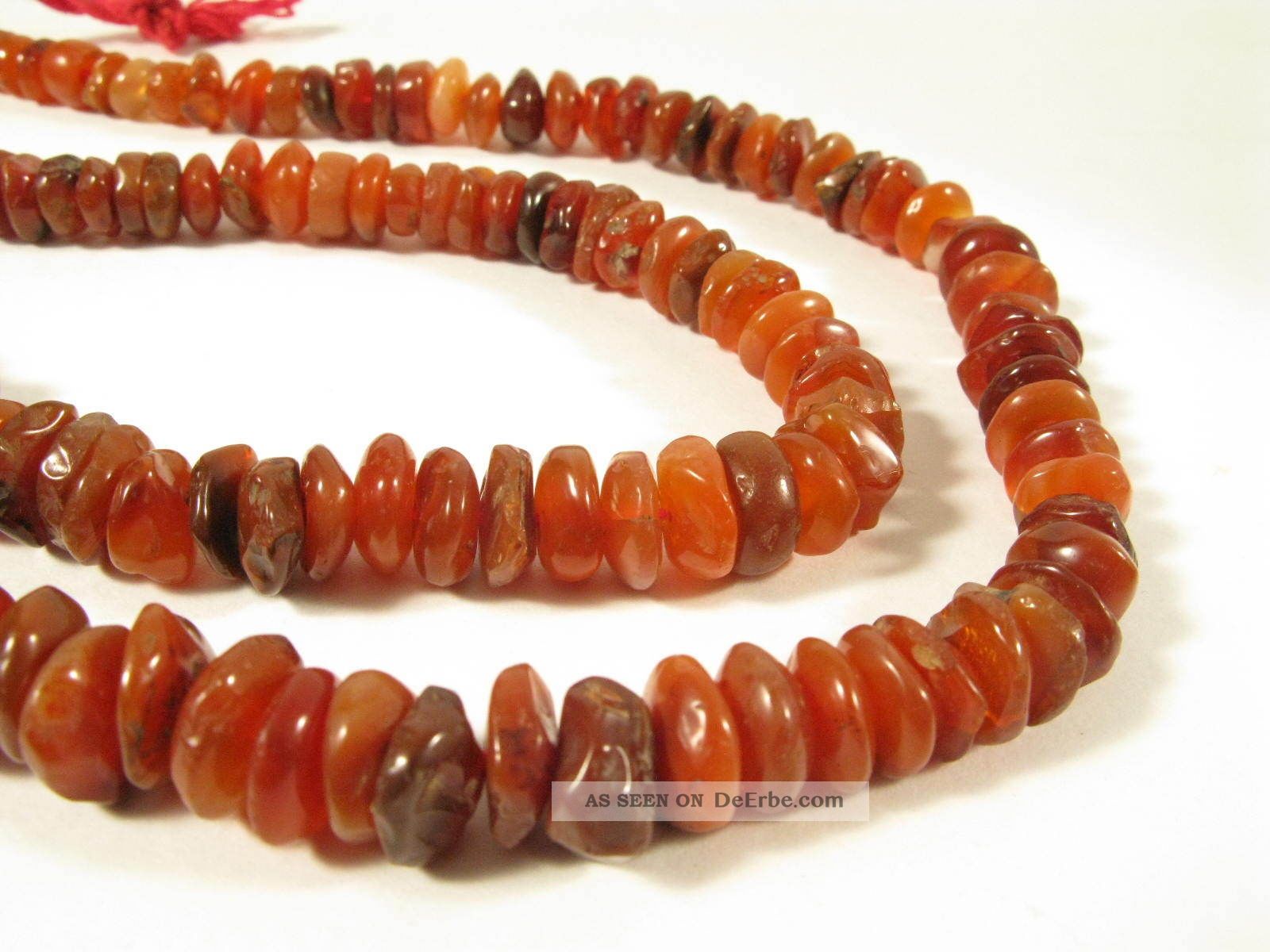 Strang Alte Achatperlen Karneol Old Agate Carneol Stone Beads Afrozip Afrika Bild