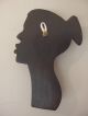 Ti3) Afrika Relief Holz Maske Urlaub Souvenir Wandbefestigung Entstehungszeit nach 1945 Bild 1