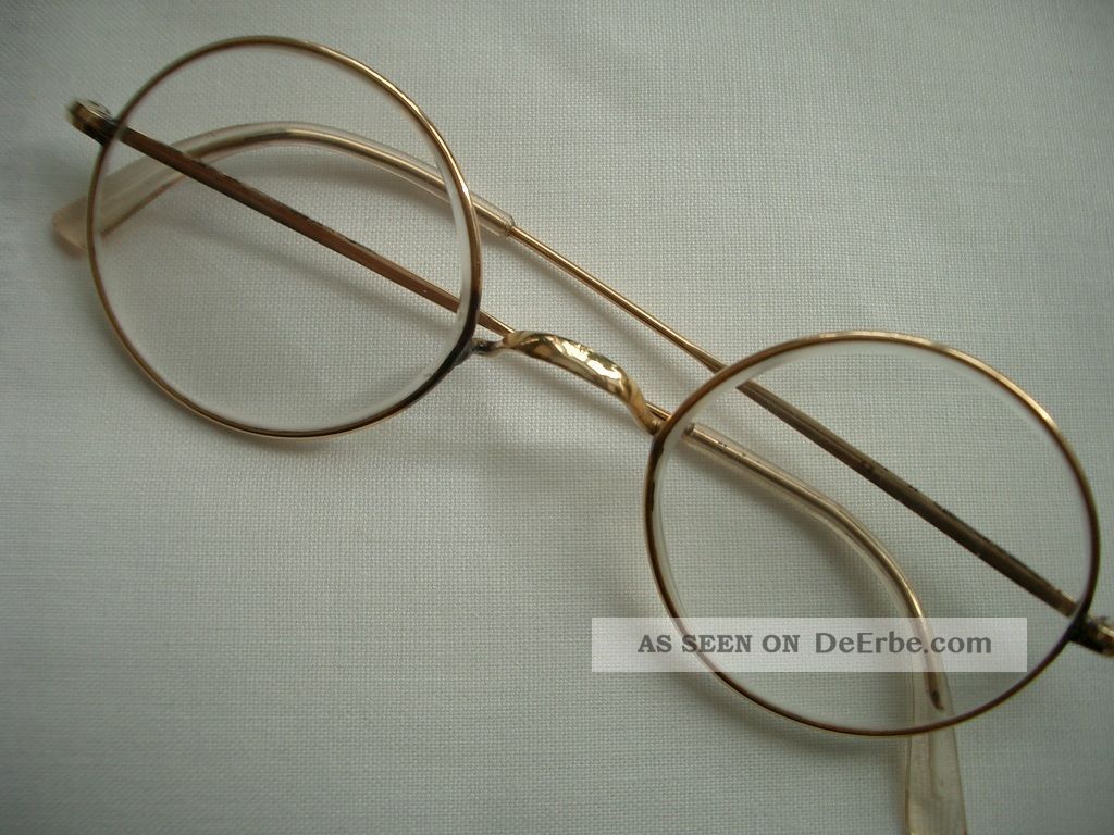 Antikes Vergoldetes Brillengestell Damenbrille Mit Gläsern Um Ca.  1900 Rarität Accessoires Bild