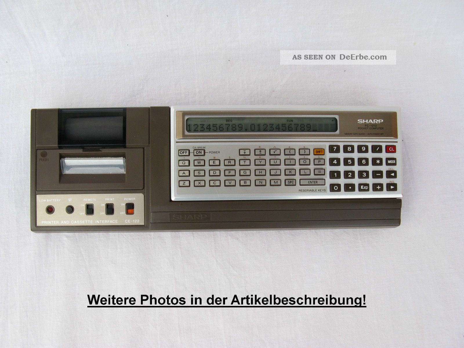 Sharp Pc - 1212 Pc 1212 Programmierbarertaschenrechner Calculator Basic ...