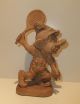 Holzfigur Zwerg Tennis Wichtel Gnom Kobold Troll Holz Handgeschnitzt Holzarbeiten Bild 1