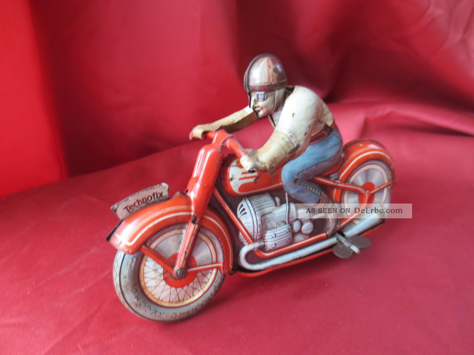 Technofix Motorrad G.  E.  258 Blechspielzeug - Us Zone Original, gefertigt 1945-1970 Bild