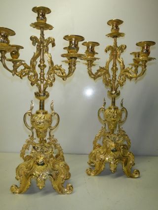 Paar Beisteller / Kerzenleuchtern Bronze Bild