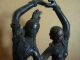 Alte Asia Figur Metallguss Skulptur Zwei Tänzer / Götter? Messing Bronze 1900-1949 Bild 2
