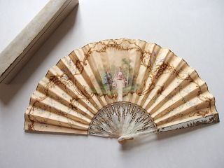 Antiker Fächer,  Seide,  Perlmutt,  1880/90,  Fan,  Abanico,  Ventaglio,  Eventail Bild