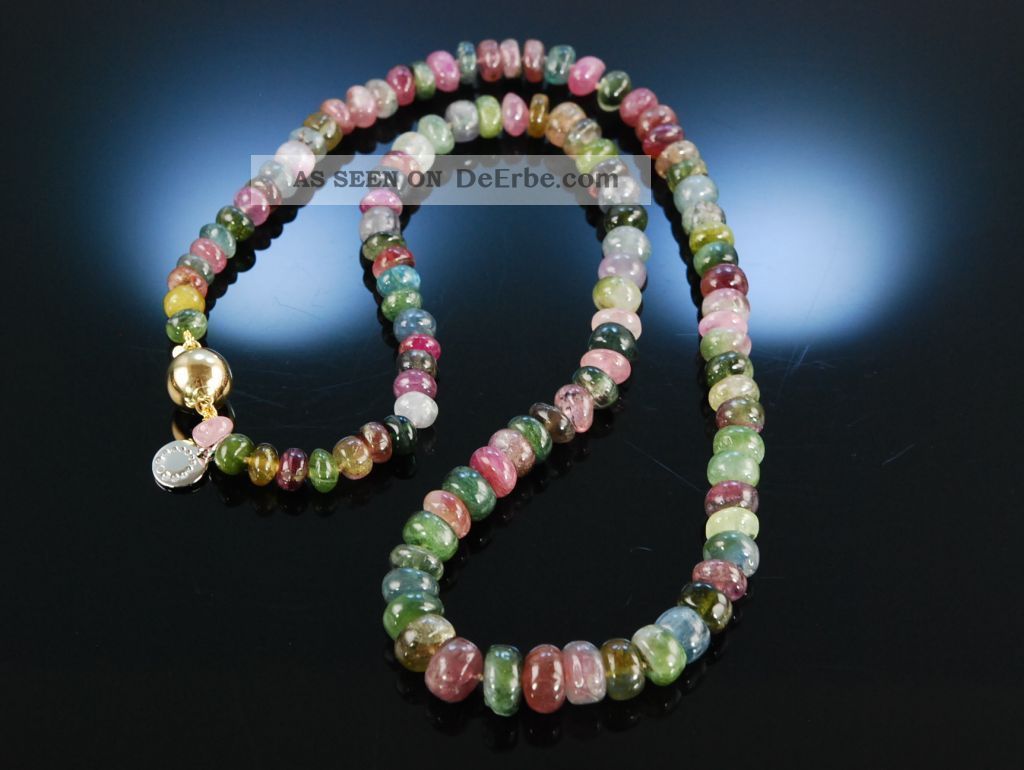 Feine Und Elegante Turmalinkette Gold 585 In Verlauf Kette Turmaline Collier Ketten Bild