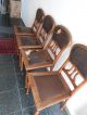4 Jugendstil Stühle Mit Lederbezug Im Restaurierungsbedürftigem 1890-1919, Jugendstil Bild 1