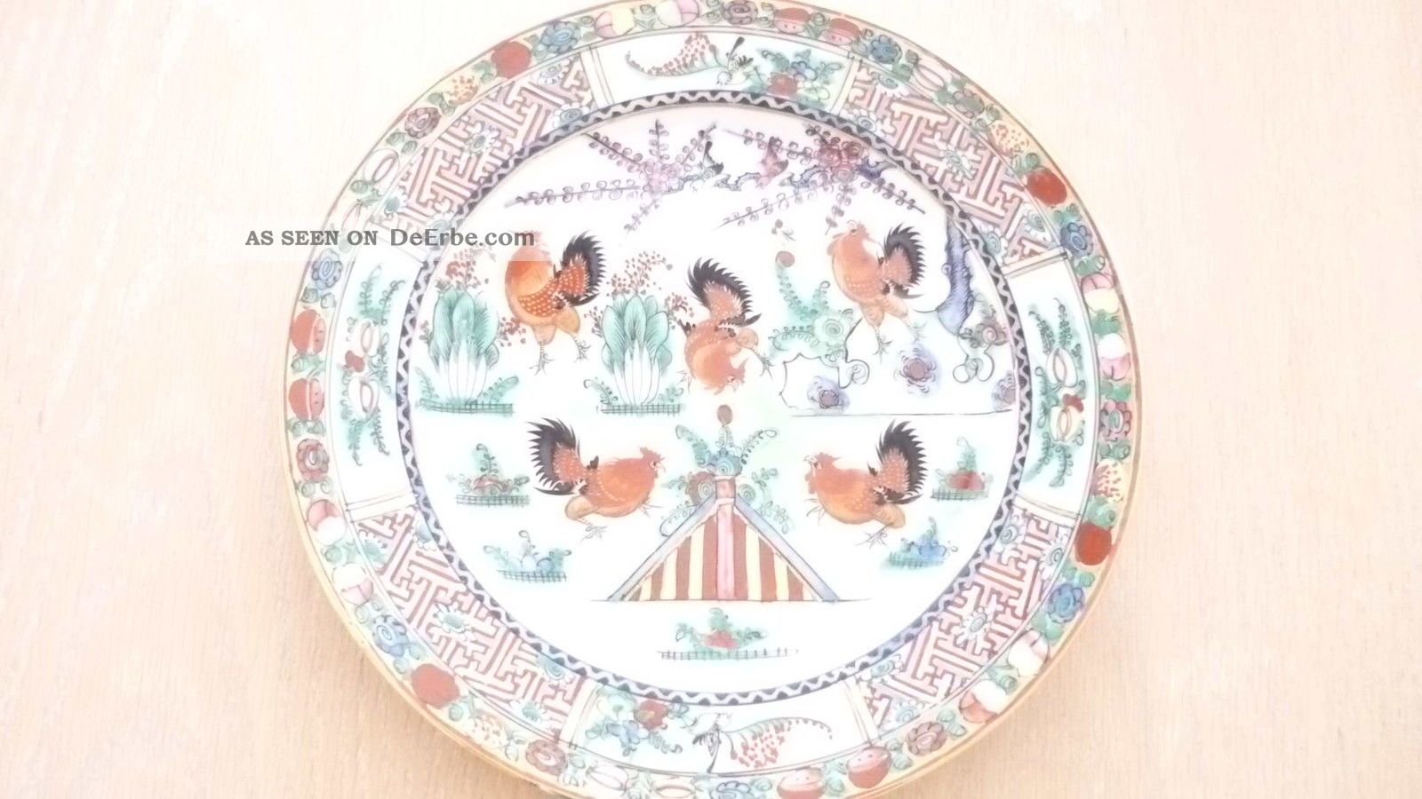 China Chinesisch Chinesischer Teller Kunst Alt Antiqutät Asiatisch Asiatisch Entstehungszeit nach 1945 Bild