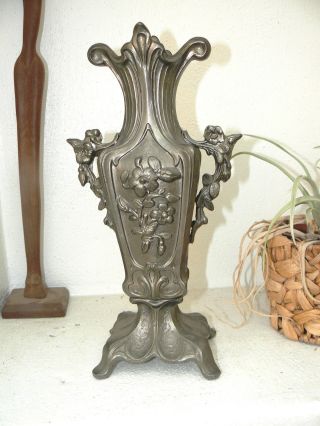 Prunkvase Vase Zinn Alt Antik Barock Ranke Italy Florales Muster Gemarket Bild