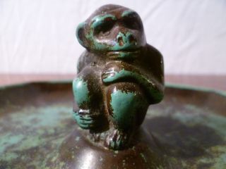 Bronze,  Von H.  F Ildfast.  Schale Achtkantig Mit Affen Bild