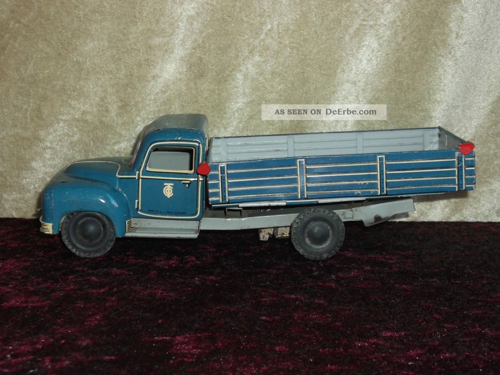 Antiker Laster Lkw Blech - Spielzeug,  U.  S.  Zone,  Made In Germany,  Auto,  Kipper,  Krieg Original, gefertigt 1945-1970 Bild
