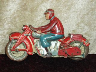 Antikes Motorrad Blech - Spielzeug,  U.  S.  Zone,  Made In Germany,  Nachlass,  Auto Bild