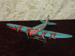 Antikes Flugzeug Blech - Spielzeug,  U.  S.  Zone,  Made In Germany,  Hk 542,  Nachlass,  Auto Bild