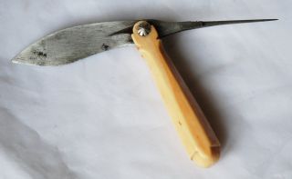 Bein Silber Klappmesser Palmblattmesser Antik Antique Silver Knife Indo Persian Bild