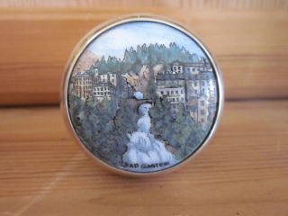 Zierkorken Aus 800 Silber Porzellan Miniaturmalerei Bad Gastein / Punze Wien Bild