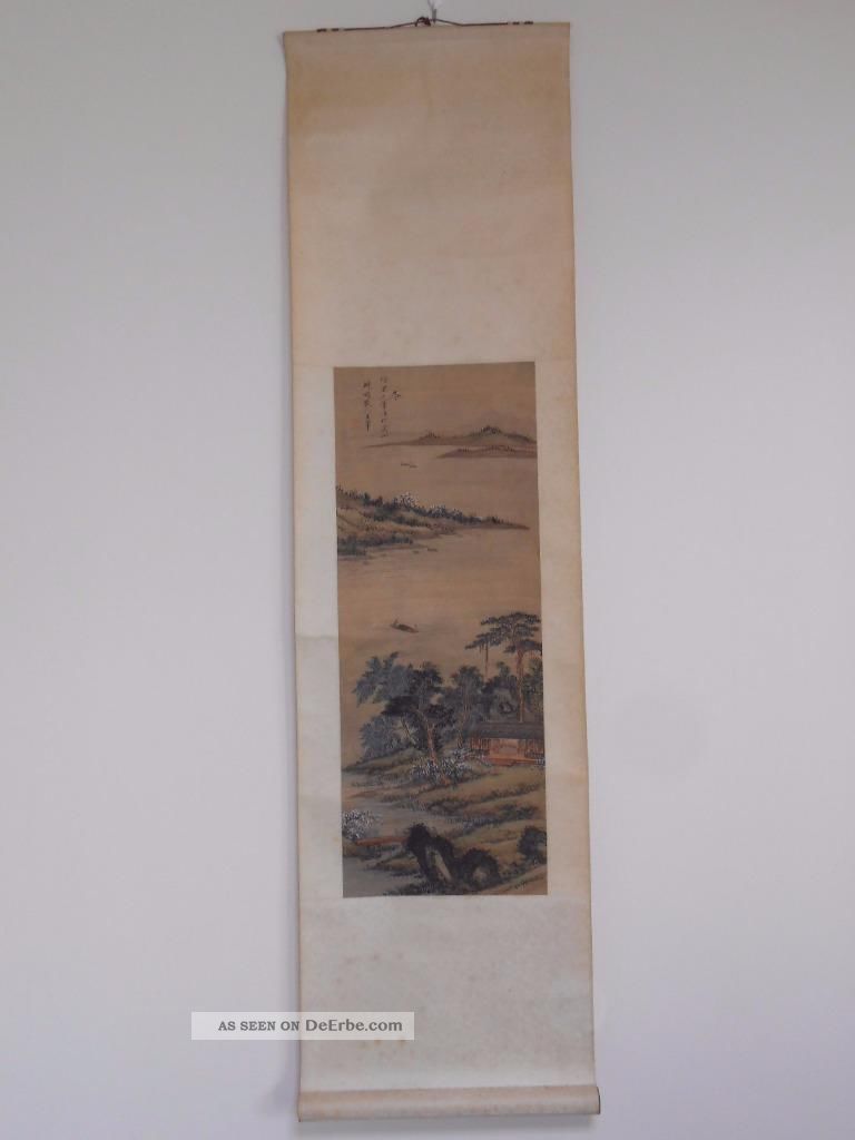 N026 Antik Rollbild Kakejiku China? Japan? Sansui 山水 Asiatika: China Bild