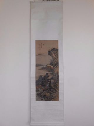 N024 Antik Rollbild Kakejiku China? Japan? Sansui 山水 Bild