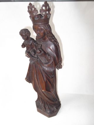 Holzskulptur Hl.  Maria Und Jesus Historismus Um 1880 Bild