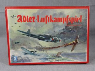 Alte Wk2 Adler Luftkampfspiel GrÄfe Brettspiel Originalkarton Spiel Luftwaffe Bild