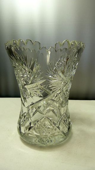Antike Bleikristall Vase - Wunderschön Geschliffen - 17,  5 Cm - Vintage Bild