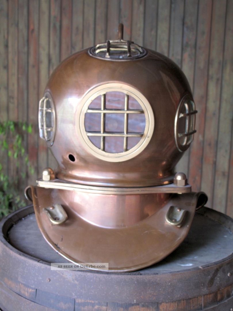 Taucherhelm Aus Kupfer Und Messing - Schönes Stück Mit Patina Alter Ca.  30 Jahre Maritime Dekoration Bild