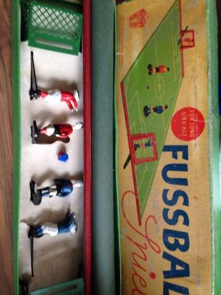 Tischfussball Blechspielzeug Geschenk Weihnachten Fussball Kicker Selten Antik Bild