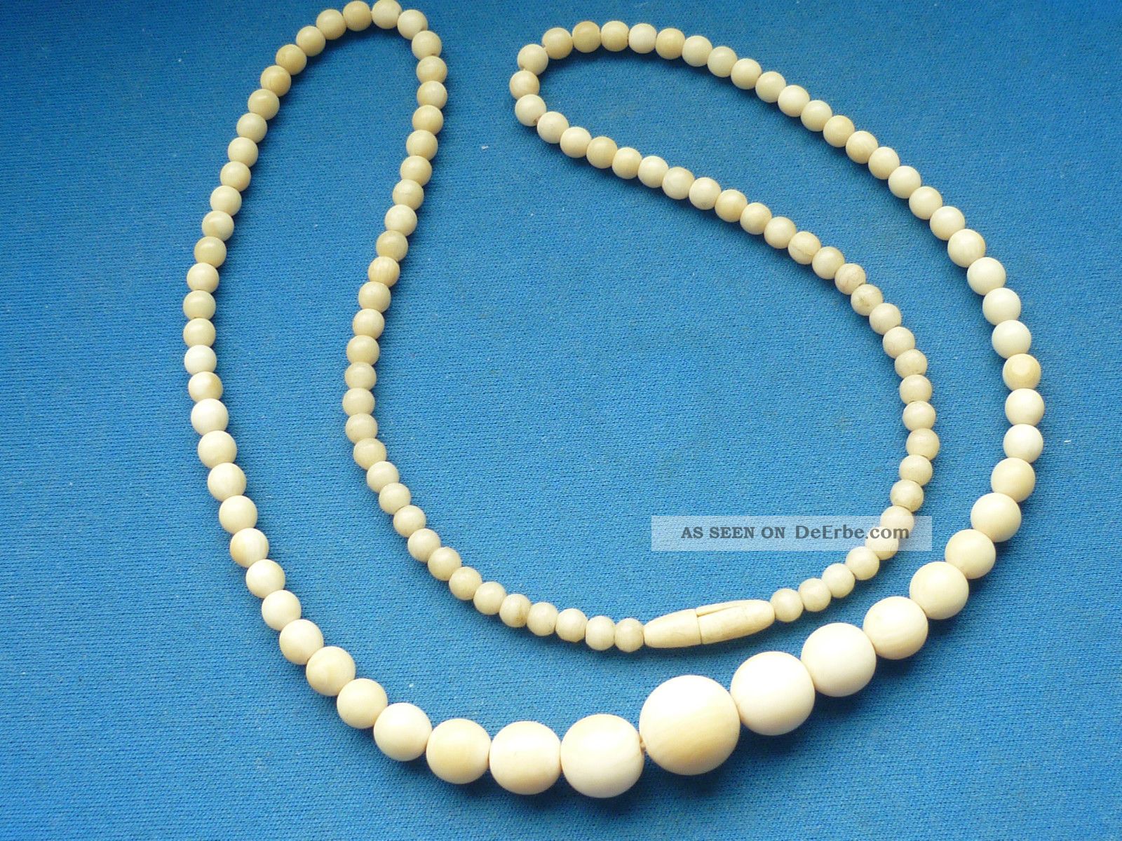Antike Bein Kette,  Trachten Necklace L 56 Cm Beinarbeiten Bild