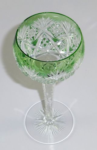 Römer Weinglas Kristallglas Überfang Hellgrün Schliff Saint Louis Bild