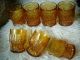 9 X Gläser Trinkglas Pressglas Bernsteinfarben Italy 70er 1970-1979 Bild 1