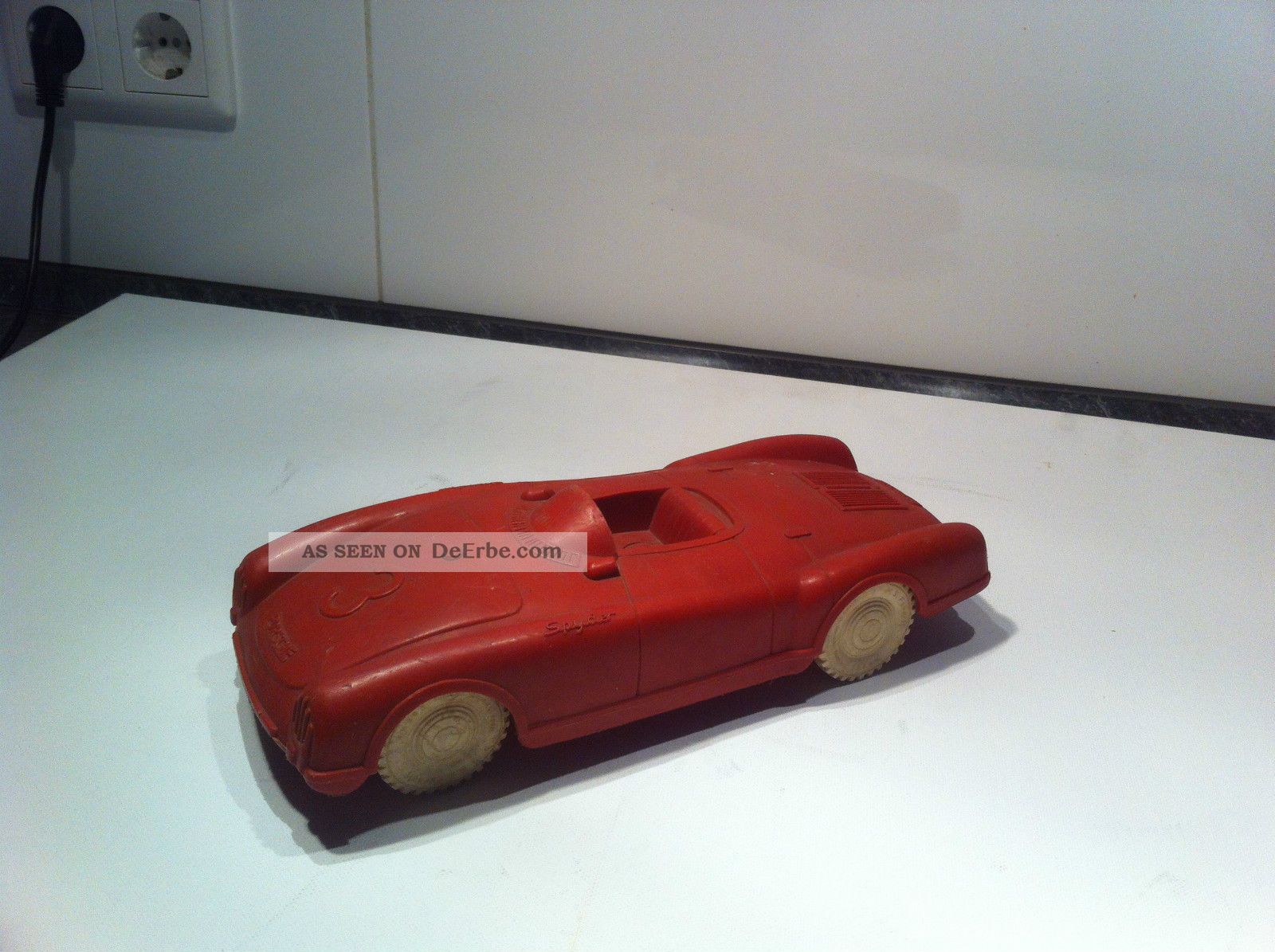 Vintage Spielzeug Porsche Spyder Mechanik Rennwagen Plastik Antikspielzeug Bild