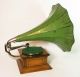 SchÖnes Hmv Monarch Trichter Grammophon Gramophon Mit GrÜnen Trichter Mechanische Musik Bild 9