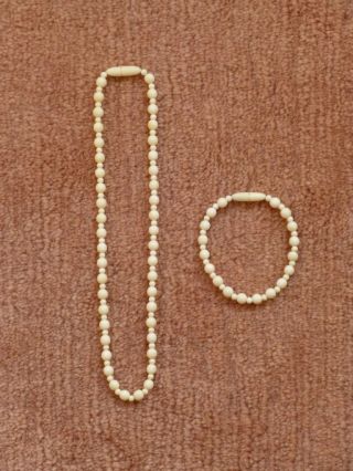 Edles Schmuckset: Halskette,  Armband Aus Bein Perlenkette Perlen Kette Art Deco Bild