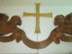 Alte Holzgeschnitzte Engel Mit Kreuz Um 1900 Kirchliches Gerät & Inventar Bild 2