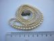 Alte Echte Perlenkette 44 Cm 2 - Reihig,  Silber 900 Schließe Ketten Bild 8