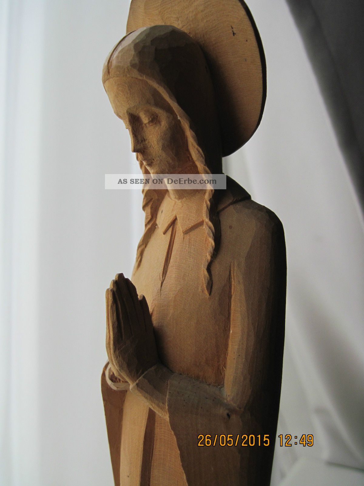 Holzskulptur Schnitzerei,  Betende Für Den Weltfrieden,  Art Déco Unikat Beinarbeiten Bild