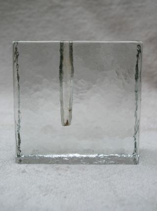 Schlichte Vintage Blockvase Designer Glas Vase 1970er Quadratisch 11,  5x3,  7 Cm Bild