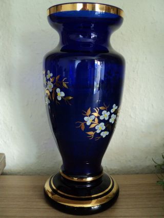 SchÖne Vase / Kobaltblau - Gold / Nachlass / HÖhe 18 Cm / Siehe Foto´s,  Text Bild