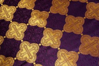 Vestment Violet Brocade Liturgical Fabric Chasuble Kasel Messgewand Bild