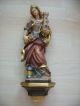 Holzfigur Heilige Barbara Und Zwei Engel/putto Handgeschnitzt GrÖdnertal Skulpturen & Kruzifixe Bild 1