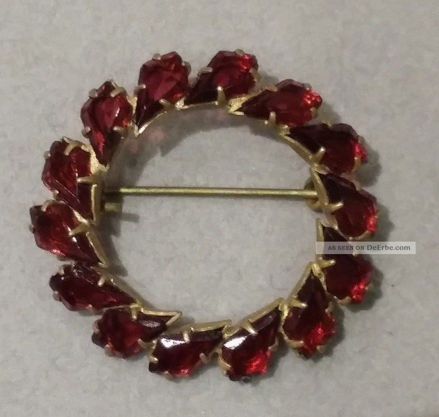 Antike Brosche Mit Granat - Sehr Schönes Stück - Broschen Bild