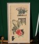 China 1 V.  6 Tuschezeichnung Malerei Signatur Stempel Holzrahmen Glas Schon Alt Entstehungszeit nach 1945 Bild 10