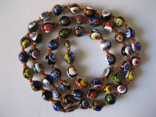 Muranoglas - Perlenkette In M I L L E F I O R I - Technik Aus Den 50er Jahren Bild