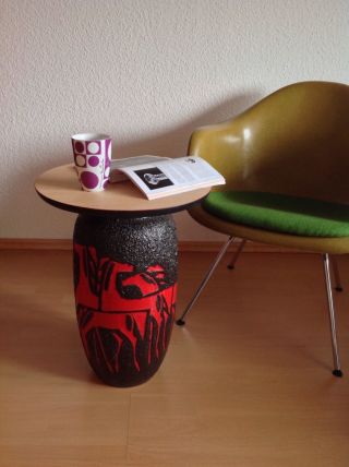 Couchtisch Diy Vintage Coffee Table 50er - 60er Jahre Fat Lava Scheurich Roth Vase Bild