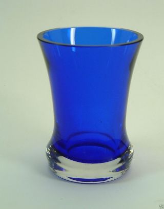 Pokal Fußbecher Vase 13 Cm Kristall Unterfang Blau Handarbeit Bild