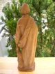 Holzfigur - Heiligenfigur - Hl.  Judas Thaddäus - Heiliger Mit Keule - Geschnitzt - Deko - Holzarbeiten Bild 1