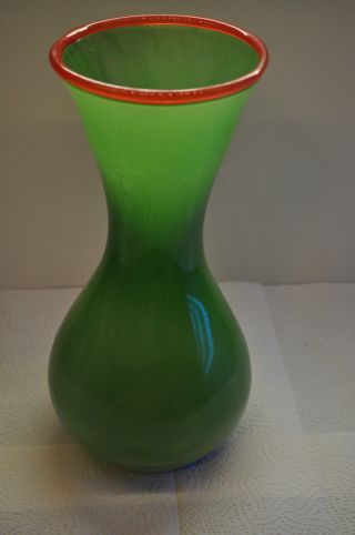 Alte Große Glas Vase - Grün Bild