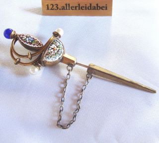 Gewandnadel Nadel Tuchnadel Schwert Dolch Italien Um 1900 Reversnadel / Rr 010 Bild