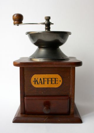 Manuelle Kaffeemühle Holz Funktionstüchtig Mokkamühle,  Vintage Coffee Grinder Bild