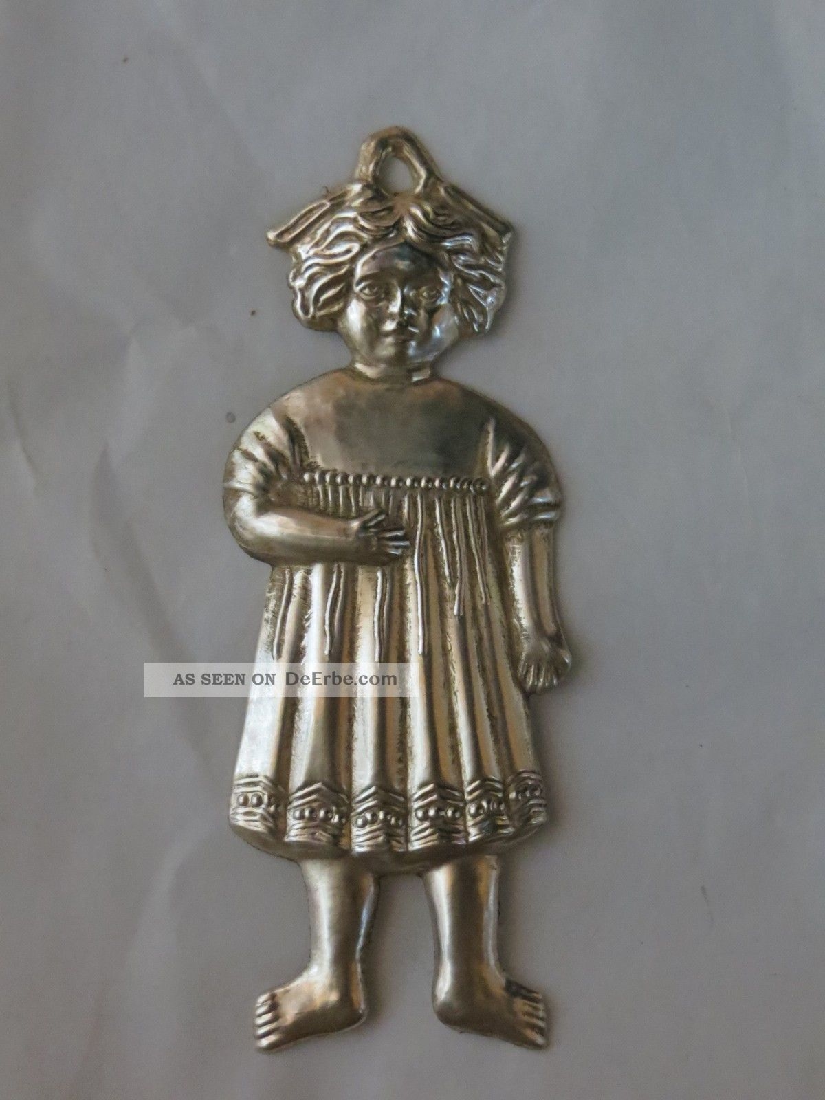 Um 1940 - MÄdchen - Kind - Votivgabe - Ex Voto - Ca.  13,  5 Cm - Versilbert Votivbilder & Sakralmalerei Bild