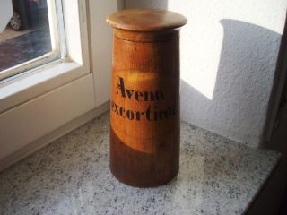 Wunderschöner Apothekerbehälter Aus Holz - Kräuter - 19 Cm - Avena Excorticat. Bild